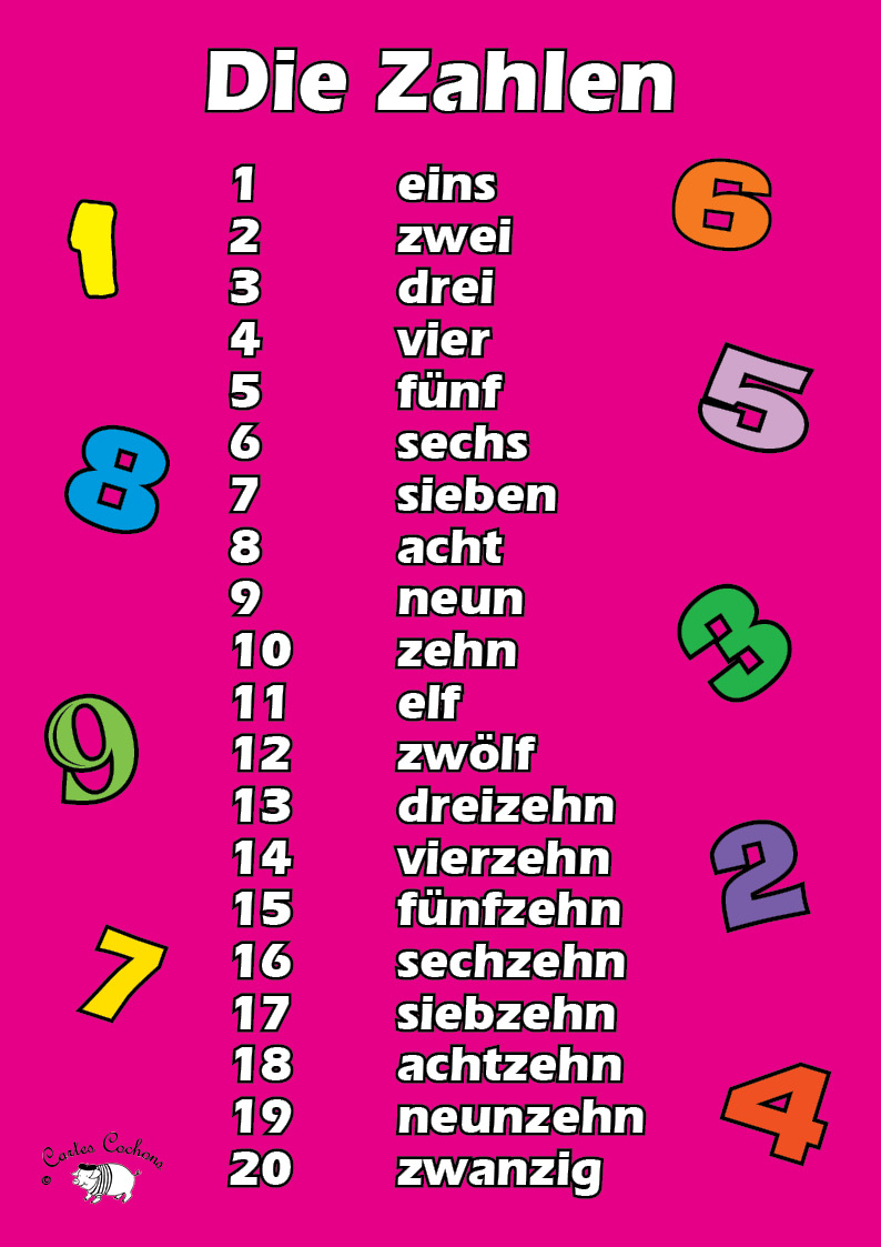 German Numbers 1 20 Worksheet